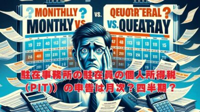 駐在事務所の駐在員の個人所得税（PIT)）の申告は月次？四半期？