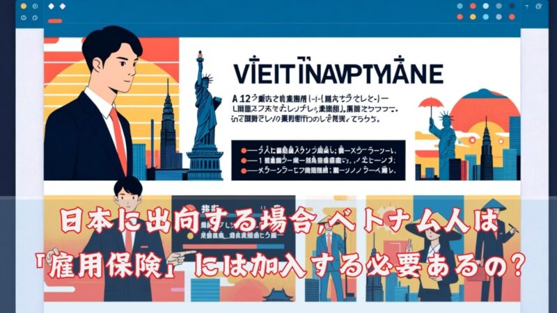 ベトナムから日本に出向する場合に日本の「雇用保険」に加入する必要があるのか？