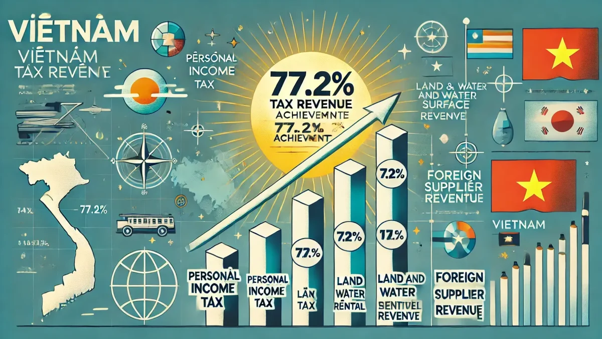 「ベトナムの税収報告：77.2%達成、1兆1,468億VND（約6兆8,000億円）の背後にある好調な要因」2024年8月まで
