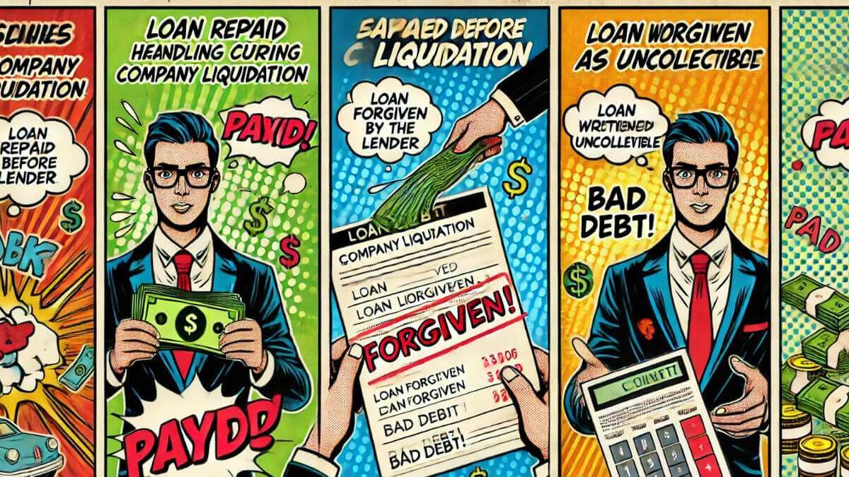 🔐M-Lab_会社清算時の借入金の処理の３つのシナリオと会計・税務の分析レポート