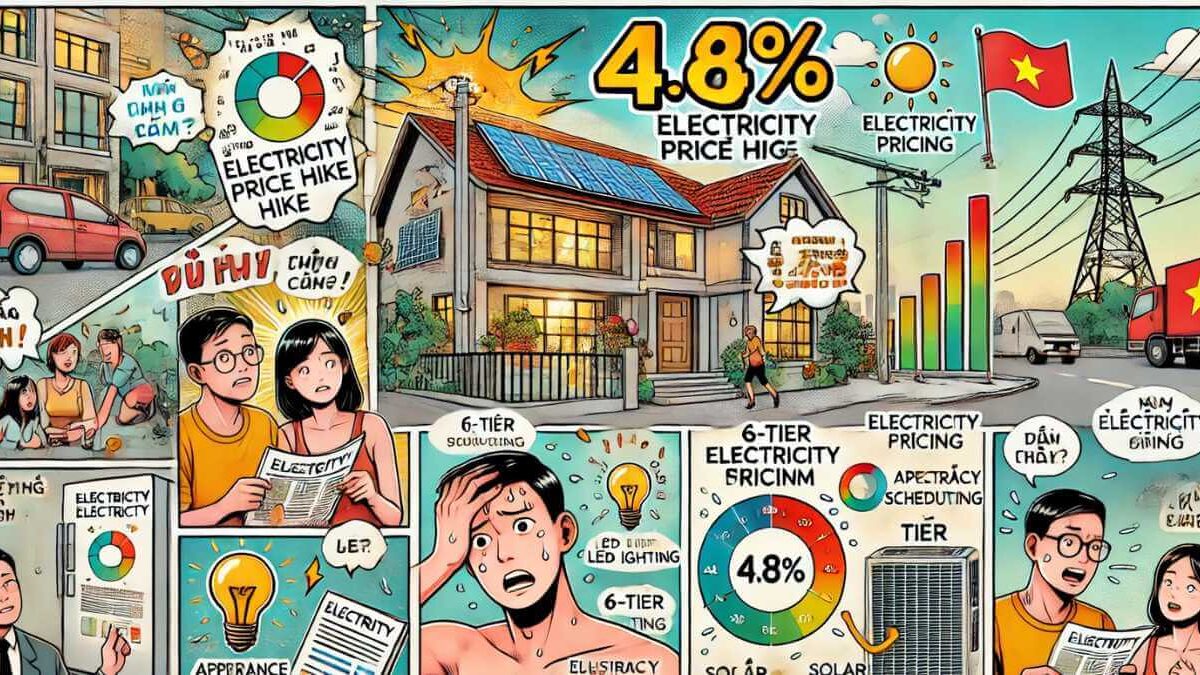 【ベトナムで電気料金4.8％値上げ】家庭も企業も必読！6段階料金と節電対策を徹底解説！【製造業の人はインパクトをチェック！】